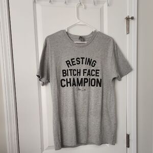 Piper Lou Resting B@#$% Face Champion lGray Graphic T-Shirt Size Medium